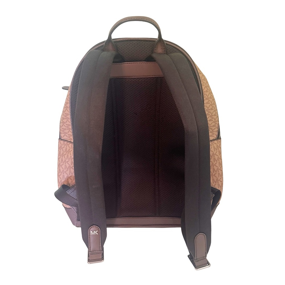 Michael Kors Hudson Logo Canvas Leather Large Backpack - Picture 16 of 16